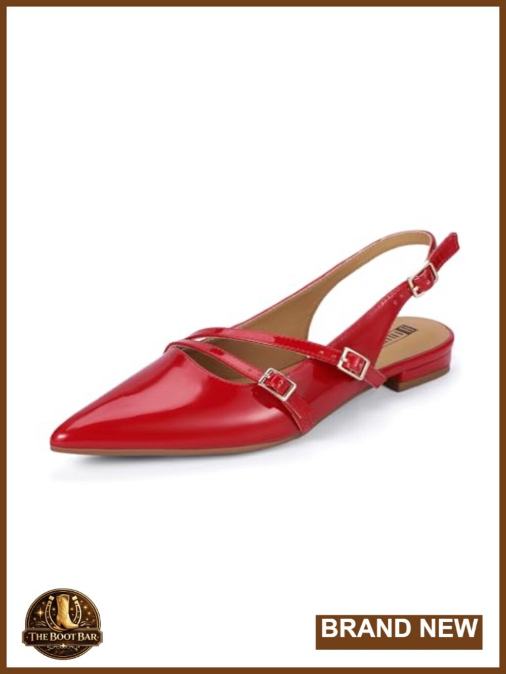 Pointed Toe Strappy Slingback Ballet Flats Wedding Office Dress Shoes